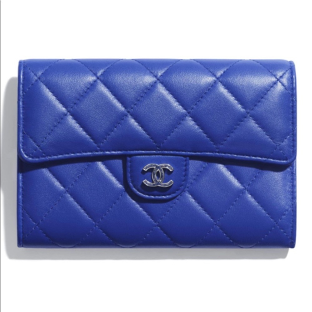 ❌SOLD CHANEL Blue Lambskin Flap Wallet